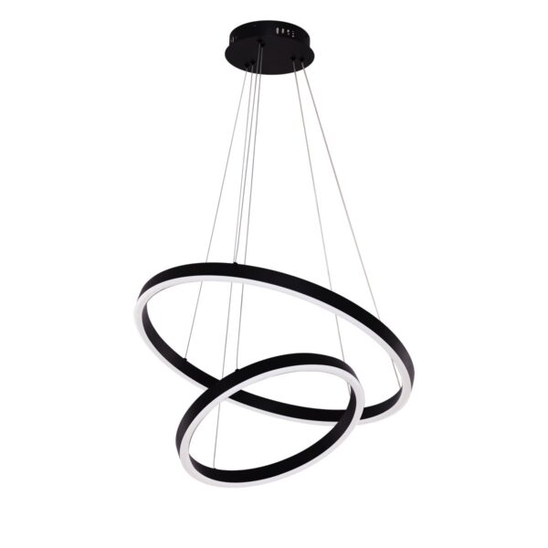Viseća LED lampa NEO Black – 2 prstena, Ø40 + Ø60 cm