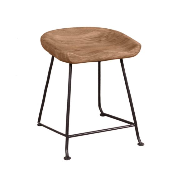 Barska stolica od bagremovog drva i metala – 48 cm