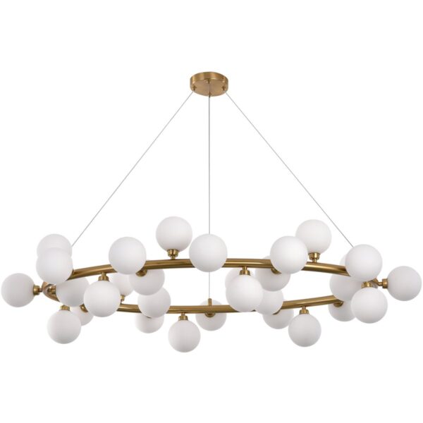 Luster Elite White Gold – Dizajnerski luster od mjedi i stakla
