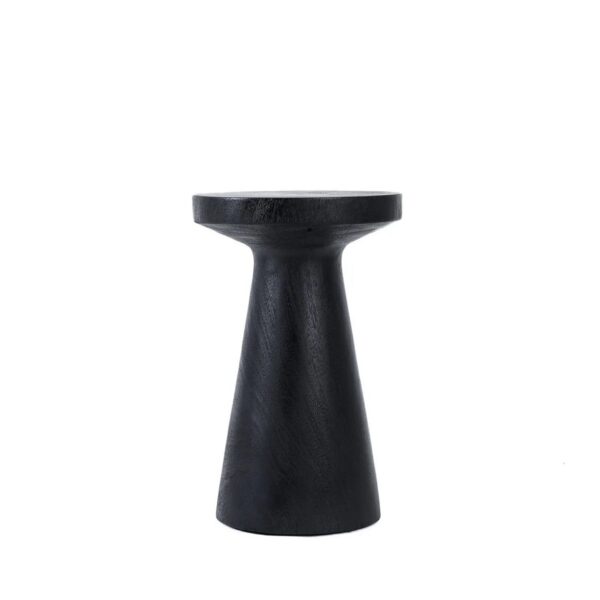 Fiji Pomoćni Stolić od Suar Drveta – Crni – 60 cm