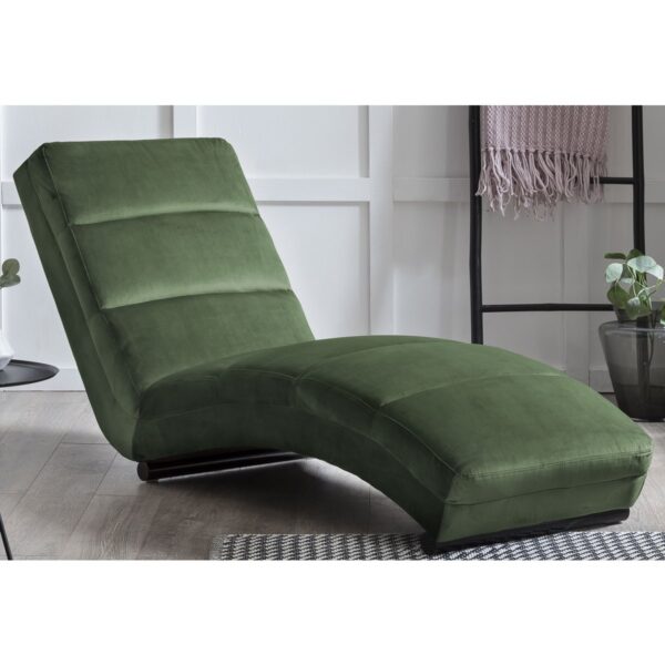 Chaise Longue u zelenoj baršunastoj tkanini