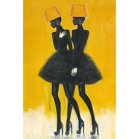 Tekstilna umjetnička slika „Elegantne siluete“ – dizajn Margot van Huijkelom  80x120