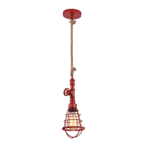 Regia Industrijska Viseća Lampa – Crvena, Metalna, 130 cm