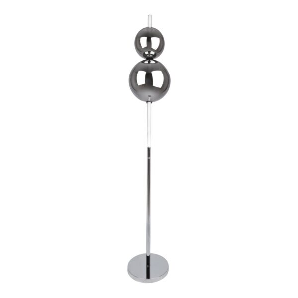 LED Stehleuchte "NOVA" Stehlampe mit Dimmfunktion aus chromfarbenem Metall, Kunststoff und Rauchglas, mit fest verbauten LEDs , ca 150 cm hoch