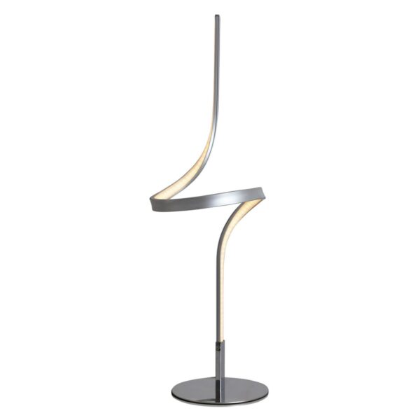 Loop Line LED stolna lampa – skulpturalni dizajn u srebrnoj boji